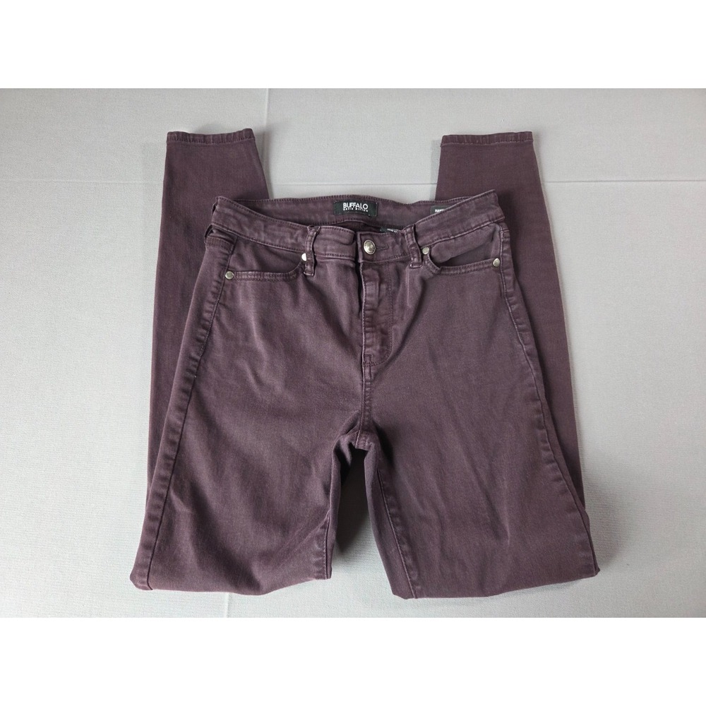 Buffalo Jeans Womens 2/26 Maroon Hanna High Rise Soft Stretch Skinny Pants - Picture 3 of 10